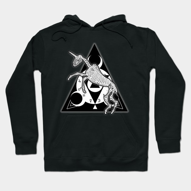 Goth Witch Unicorn Skeleton Astrology Hoodie by Esoteric Origins